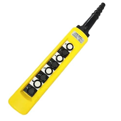 Image of Crane Hoist Control 8 Button Station 250V 5A IP65 Waterproof for Winch Lift Electric Pendant Push Button Switch Yellow XAC-A871
