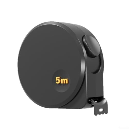 Image of HomeVortex for MINI Steel Tape Measure 10ft/3m, Black Coated Anti-Slip Rubber Bottom, Dual Scale Metric for IMPERIAL, For Read Yellow for DIAL for DIY Woodworking Decoration(B)