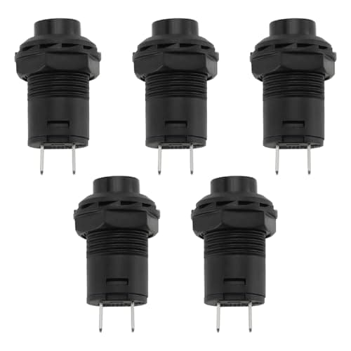 Image of Be In Your Mind 5 Pcs 12mm On Off Latching Push Button Switch, 3A/125VAC 1.5A/250VAC Push Button Switch SPST Replacement Parts for Car Dash Boat DIY, Black