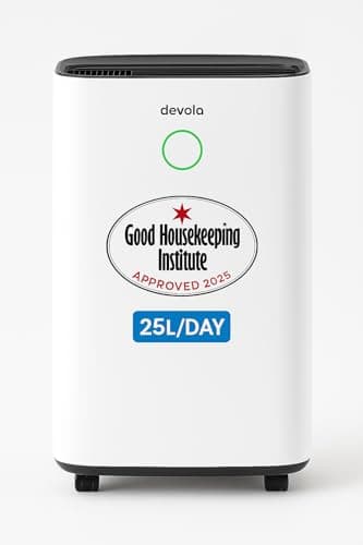 Image of Devola 25L/day Low Energy Dehumidifier, Quiet & Energy Efficient Dehumidifiers for Home & Air purifier With HEPA filter, Laundry Mode