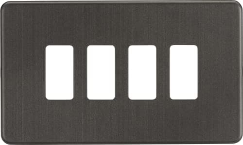 Image of Screwless 4G Grid faceplate - Smoked Bronze