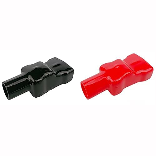 Image of ANCLLO 2 Pcs Car Battery Terminal Covers Red Black Soft Plastic Battery Terminal Protector Boots Flexible Positive and Negative…