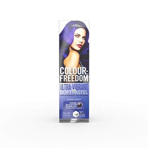 Image of Knight & Wilson Colour-Freedom 150ml Indigo Night Semi-Permanent Hair Colour - Ultra-Vibrant Vegan Firendly Colour Mask with Shine Booster Complex | Ammonia Free Colour Lasts Up To 6-10 Washes