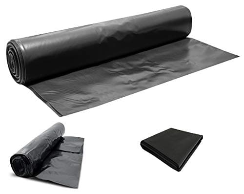 Image of Heavy Duty Black Polythene Sheet - DPM/DPC 300 mu - 1200 Gauge - Select Size (Polythene, 25M X 4M)
