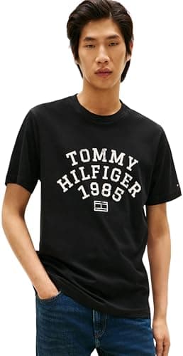 Image of Tommy Hilfiger Men Hilfiger Arch TEE MW0MW41470 S/S T-Shirt, Beige, XL