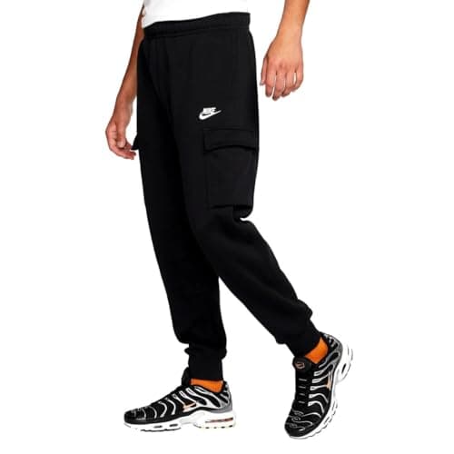 Image of NIKE Men's M Nsw Club Pant Cargo Bb Sport Trousers, Black/Black/(White), S UK