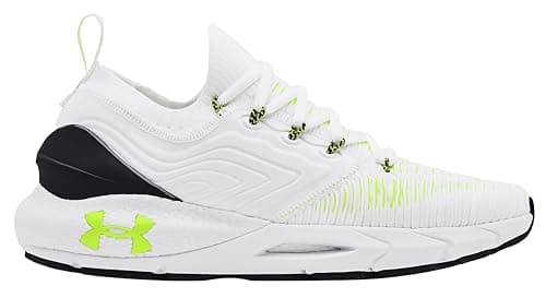 Image of Under Armour Men's UA HOVR Phantom 2 INKNT Running Shoes (White/Black/Lime, US Footwear Size System, Adult, Men, Numeric, Medium, 8)
