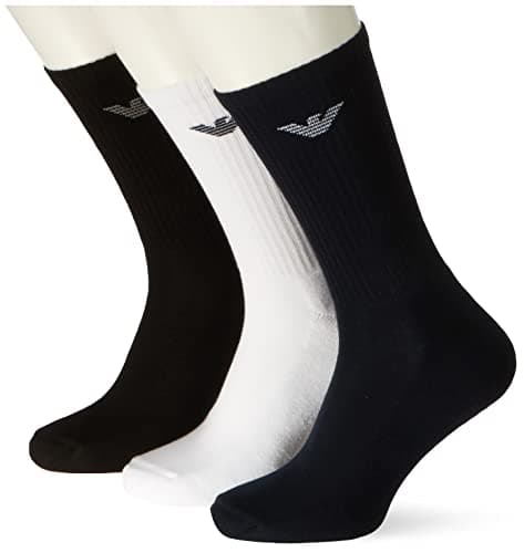 Image of Emporio Armani Men's 3-pack Sporty Terrycloth 3 Pack Medium Socks, Multicolor, One Size UK