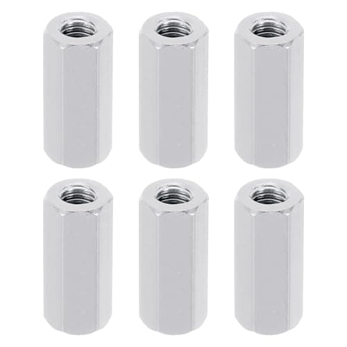 Image of PATIKIL M3 Hex Nuts, 6pcs M3 Threaded Spacers Aluminum 12mm L Female Metal Spacer Screw Standoff for M3 Screw Bolts RC Car Drones Stacks Motherboard, Silvery