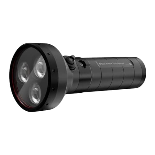 Image of Ledlenser P18R Signature LED Rechargeable Torch, 7000lm Powerful Searchlight, 630m Adjustable Focus, 8 Modes, USB-C, Long Lasting 45 Hour Battery, IP68 Waterproof Flashlight for Camping, Emergency