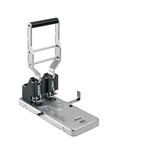 Image of Rexel HD2150 Ultra Heavy Duty 2 Hole Punch, 150 Sheet Capacity, Effortless Punching, Metal, Silver/Black, 2101234