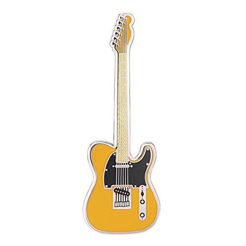 Image of Guitar Enamel Pin Badge by Geepins | Miniature 335 Brooch | 52 mm Length | Wear on Backpack, Shirt, Jacket, Lapel, Hat, or Tie | Presented in a Guitar Case Gift Box
