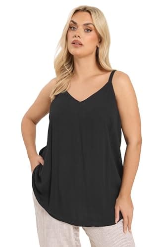 Image of Yours Curve Crinkle Cami Vest Top - Women's - Plus Size Curve Black