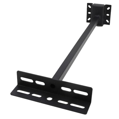 Image of kenable LED Floodlight Extension Arm Bracket with Cable Management 560mm Wall Mount Black 200mm Mounting Plate 8kg Max Load