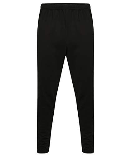 Image of Finden & Hales Knitted Tracksuit Pants LV881 - Adults Sports Activewear Trousers, Black/Gunmetal Grey, XXL