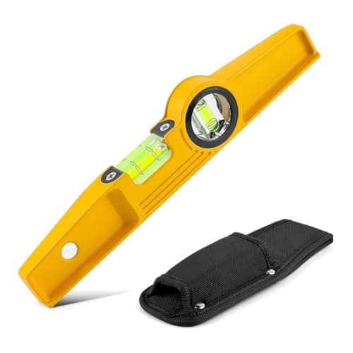 Image of Aisuoka 10 Inch Aluminum DieCast Magnetic Level, Magnetic Professional Scaffolding Spirit Level with Magnet and Bag