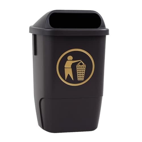 Image of Chabrias Ltd 50 Litre Post Wall mounted outdoor litter bin, External Bin, School Bin