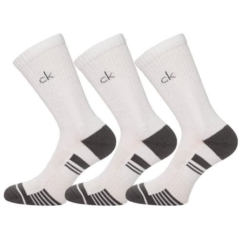 Image of Calvin Klein Mens Tech 3 Pairs Crew Socks - White Grey - UK 8-12