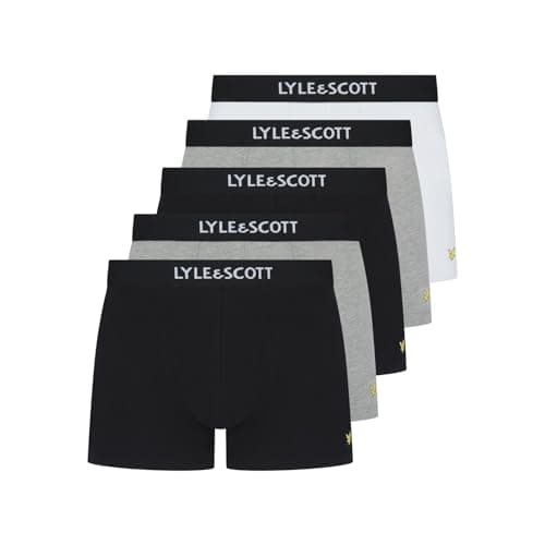 Image of Lyle & Scott Mens Henrick 5 Pack Boxers Black/White/Green XL