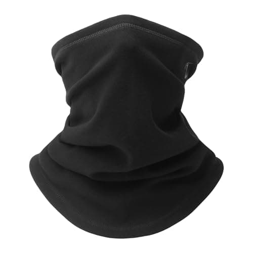 Image of Oscenny Snood,Soft Windproof Breathable Stretchy Thermal Fleece Snood Neck Warmer Face Mask Cover Scarf Quick Dry for Cycling,Motorcycle,Running,Work for Cold Windy Weather Winter(Black)