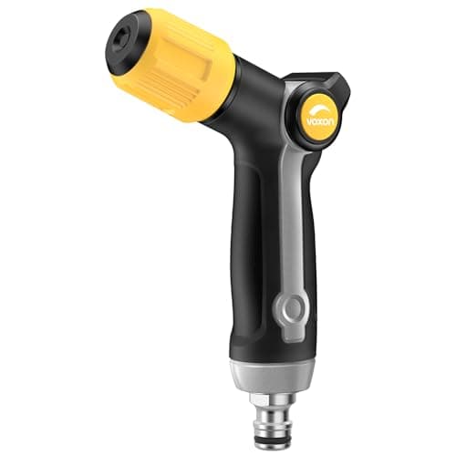 Image of VOXON Metal Hose Pipe Spray Gun, Heavy Duty Garden Hose Spray Gun with Thumb Flow Control, 3 Adjustable Spray Patterns, High Pressure Hose Gun for Car Washing, Gardening and Window Cleaning