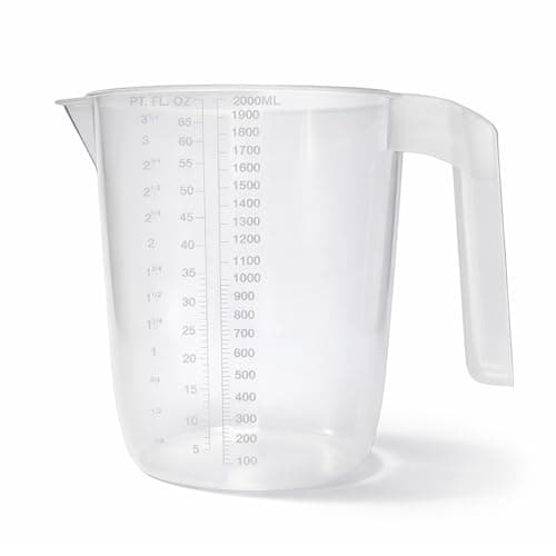 Image of Navoys 2L Clear Plastic Measuring Jug with Multi-Scale Measurement in Grams, Ounces, Millilitres, Cups, Pints, Stackable Design, Food-Grade Polypropylene, Transparent