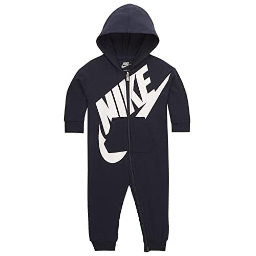 Image of NIKE Baby Boys' Hooded Coverall Jumpsuit, Obsidian, 6 Months