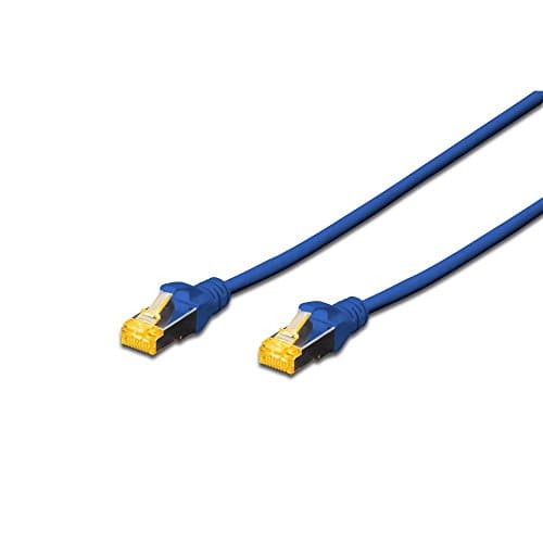 Image of DIGITUS LAN Cable Cat 6A - 1m - RJ45 Network Cable - S/FTP Shielded - 10 Gbps - Compatible with Cat6 and Cat7 - Blue