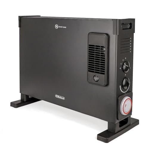 Image of Belaco 2000W Turbo Convector Electric Heater with Fan | 3-Speed Heat Settings & 24-Hour Timer | Energy-Saving Portable Room Heater for Home & Office | Black