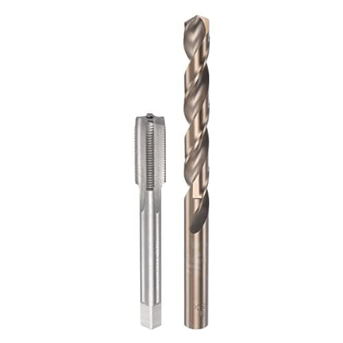 Image of sourcing map Tap & Bit Sets, 7/16-28 UNEF 2B Straight Flute Machine Thread Milling Tap, 10mm M35 Cobalt High Speed Steel (HSS-CO) Twist Drill Bit