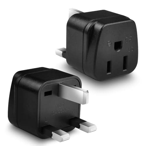 Image of US to UK Plug Adapter, USA to UK Plug Adapter, American Canada Mexico Japan to British Grounded Converter Travel Adaptor(2 Pack Black)