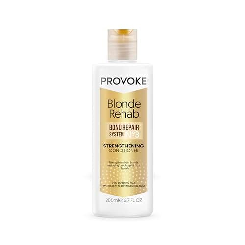 Image of PROVOKE Blonde Rehab N0'3 Bond Repair Strengthening Conditioner 200 ml, Reduces Breakage and Frizz in 1 Wash Formulated with a Pro Bonding Complex, Keratin and Hyaluronic Acid, for Damaged Hair,