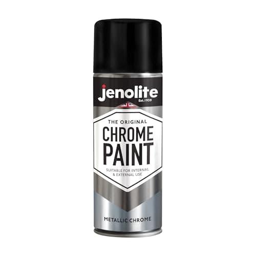 Image of JENOLITE Chrome Spray Paint | Smooth Metallic Silver | Chrome Colour | Multi-Surface Paint For Metal, Wood, Plastic, Ceramic | Suitable For Interior & Exterior Use | 400ml