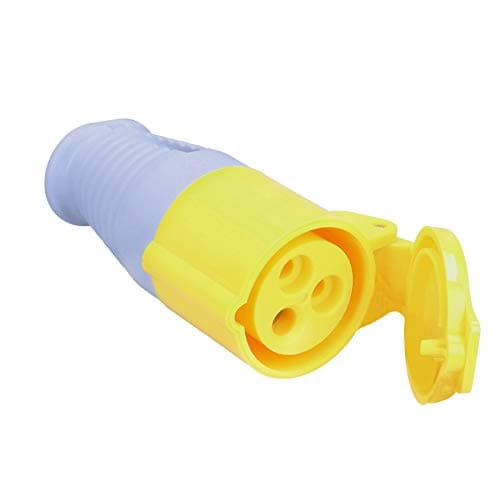 Image of Mains 110v 16A Site Power Socket Yellow Building Construction Tools IP44
