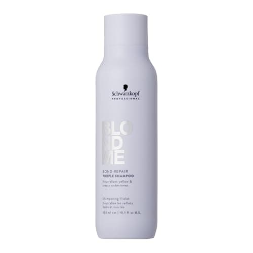 Image of Schwarzkopf Professional BLONDME Bond Repair Purple Shampoo Cool Hair Shampoo Neutralizing Yellow Undertones For Colored Lighthened Bleached Hair Cleansing And Nourishing 300 ml