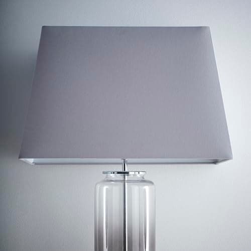 Image of K LIVING Modern Rectangle Light Shade for Ceiling Pendant in Grey | Unique Interior Home Decor Lamp Shade | Textured Linen Fabric Lampshade for Modern Table Lamps and Floor Lamps (15")