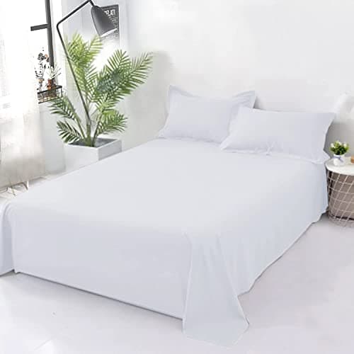 Image of Cotton Comfort Bedding 400 Thread Count Flat Sheet Small Double 100% Egyptian Cotton Flat Bed Sheets Small Double Super Soft & Breathable Hotel Quality 4FT Bed Sheet