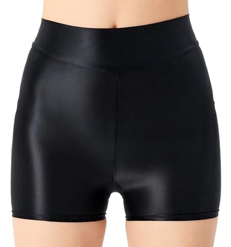 Image of AIEOE Womens Booty Shorts Ladies Stretch Boxer Pants Reflective Hot Pants Night Club Outfit XS Black
