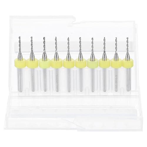 Image of sourcing map 10pcs PCB Drill Bit Set 1/8" Shank 1.2mm Tungsten Carbide Micro Twist Drill Bits Tools for Print Circuit Board Jewelry Plastic Wood Soft Metal