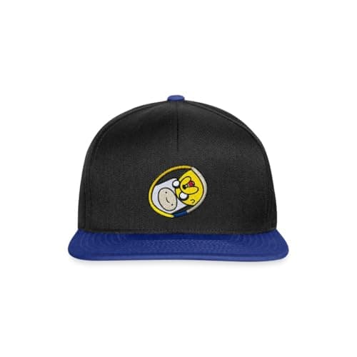Image of Spreadshirt Adventure Time Finn and Jake Embroidery Design Snapback Cap, One Size, Black/Bright Royal