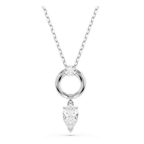 Image of Swarovski Mesmera Pendant Necklace, Clear Mixed-Cut Crystals in a Rhodium-Finished Setting, Part of the Mesmera Collection