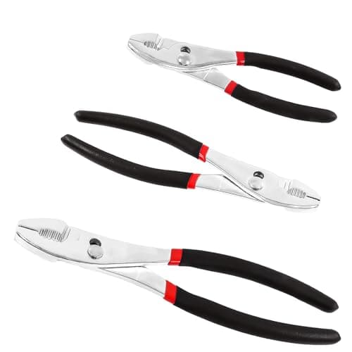 Image of Keadic 3Pcs 6" 8" 10" Slip-Joint Pliers Set, Heavy Duty Chrome Vanadium Steel Body with Rubber Grip Handle for Aviation Automotive Industrial