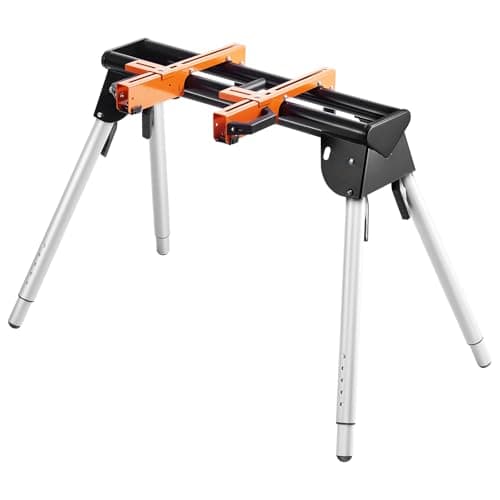 Image of VEVOR Miter Saw Stand, 330lbs Load Capacity Steel Collapsible Stand for Miter Saw with One-piece Mounting Brackets Clamps, 29.1"-32.9" Adjustable Height, Portable Compact and Folding Miter Saw Stand