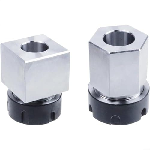 Image of Snowchecking Lathe Collet Chuck ER-32 ER-25 ER-40 CNC Lathe Collet Chuck Set with Tetragonal and Hexagonal Block for Engraving Machine(2pcs ER25)