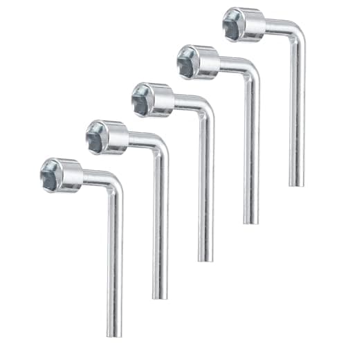 Image of sourcing map 5pcs l Shaped Angled Open Hex Socket Wrench 13mm Metric Carbon Steel Single Ended 6 Point Socket Spanner for General Repairing Pipeline Bicycle Car Maintenance DIY Hand-Making