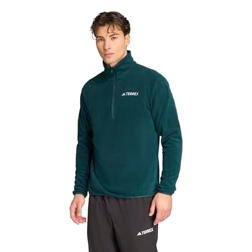 Image of adidas Men's Terrex Multi Essentials Half Zip Fleece Jacket, aurora ivy, M