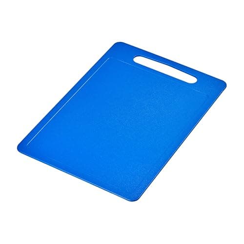 Image of Chef Aid Large Blue Poly Chopping Board, Multipurpose Anti-Slip Surface, Easy Clean and Dishwasher Safe with Handle, Measures 40 x 30cm, Other Colour Options Available