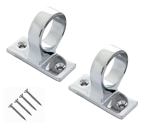 Image of TERF® Traditional Polished Chrome Sash Eye Ring Window Lift Pull Handle Heavy Duty Sash Window Lift Pull Sliding Handle Including Fixing Screw - Pack of 2