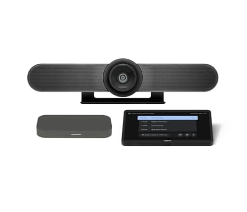 Image of Logitech Room Solutions for Google Meet MeetUp with Integrate Wall Mount/Stand, Tap + CAT5e Kit, & Google Meet Compute Unit, 4K UHD Capture, 10.1” Touch Controller, 13th Gen i5 (Renewed)