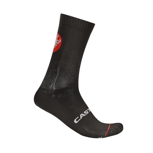 Image of CASTELLI Entrata 18 Sock, Moisture-Resistant Cycling Socks with Midfoot Support for All-Day Comfort for Men & Women, Black, L-X-L